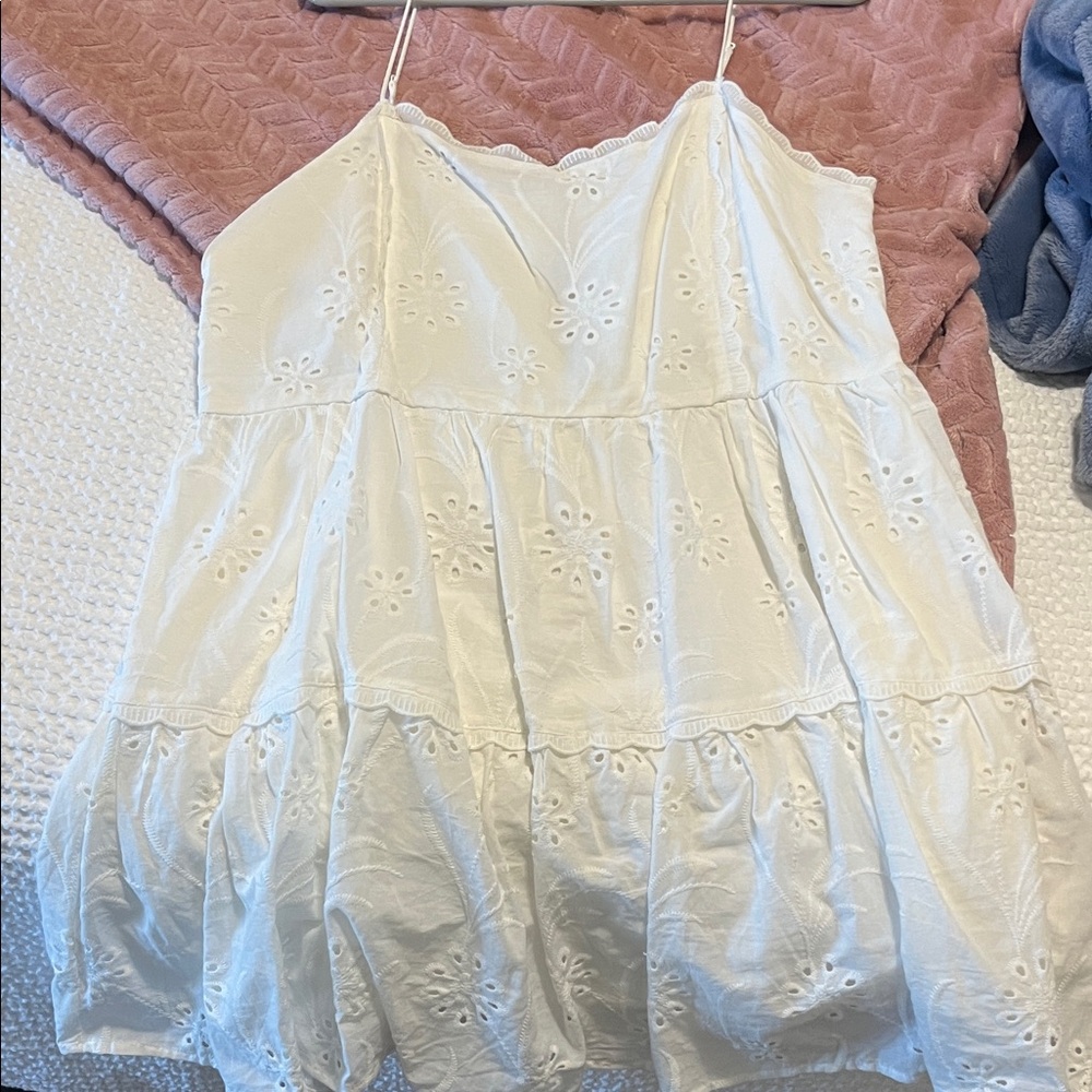 Elegant White Eyelet Women's Top